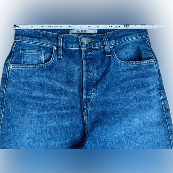 TALL GIRL 🚨 EUC Hudson Jeans SZ 29 Blue denim 5-pocket/button fly flare jeans - Picture 5 of 7